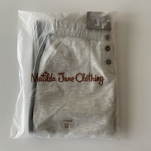 NWT Matilda Jane Gray Side-Stripe Button-Accent Alisha Girl Pants 12 Years - Picture 9 of 9